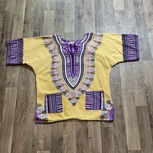 Rainbow Colorful Women’s Blouse 100% Cotton One Size